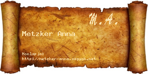 Metzker Anna névjegykártya
